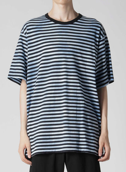 40/2 JERSEY BORDER UNEVEN  ROUND NECK T