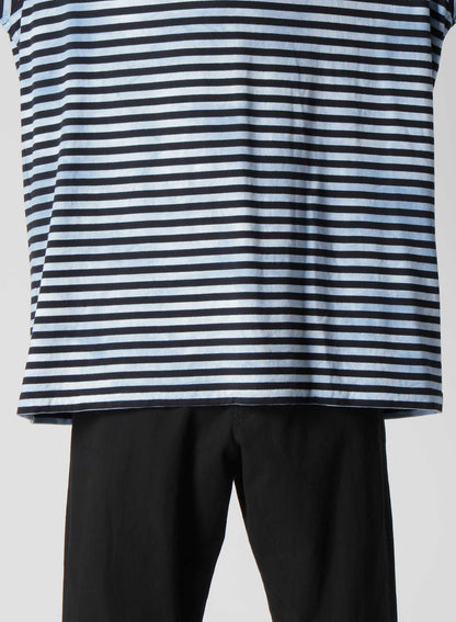 40/2 JERSEY BORDER UNEVEN  ROUND NECK T