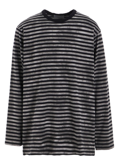 40/2 JERSEY BORDER UNEVEN  ROUND NECK T