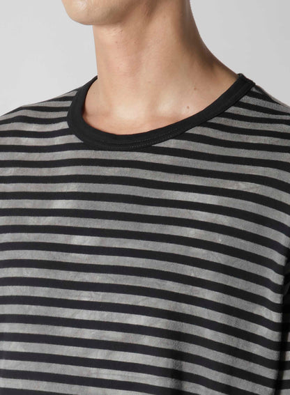 40/2 JERSEY BORDER UNEVEN  ROUND NECK T