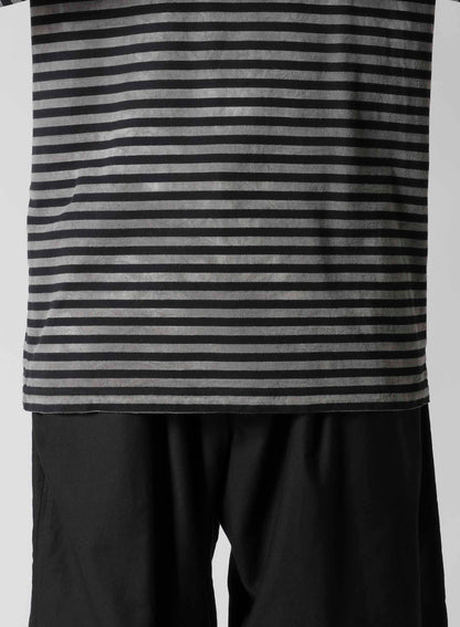 40/2 JERSEY BORDER UNEVEN  ROUND NECK T