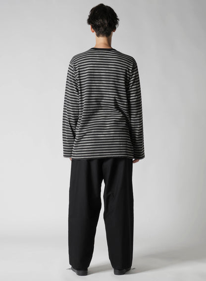 40/2 JERSEY BORDER UNEVEN  ROUND NECK T