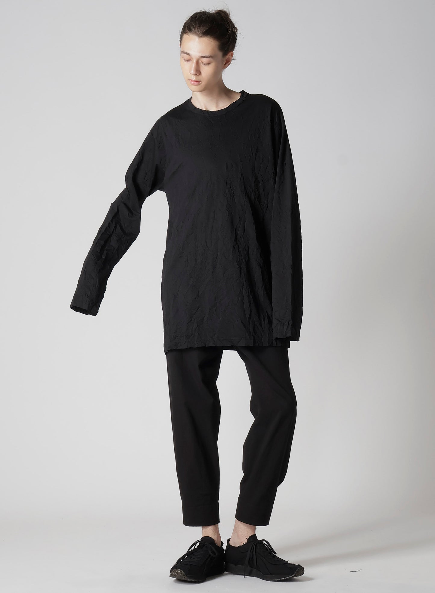 WRINKLED STRIPE JQ ROUND NECK T