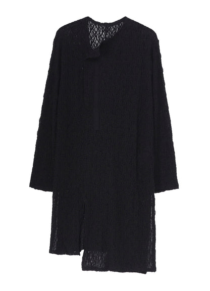 WRINKLE FLOWER SHIRRING UNBALANCE LS T
