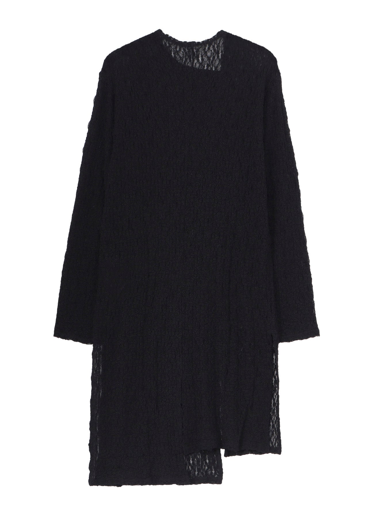 WRINKLE FLOWER SHIRRING UNBALANCE LS T