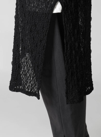 WRINKLE FLOWER SHIRRING UNBALANCE LS T