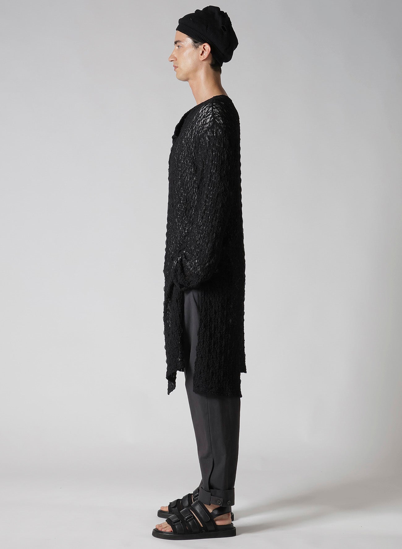 WRINKLE FLOWER SHIRRING UNBALANCE LS T