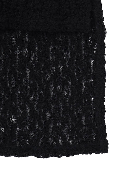 WRINKLE FLOWER SHIRRING UNBALANCED HEM CARDIGAN
