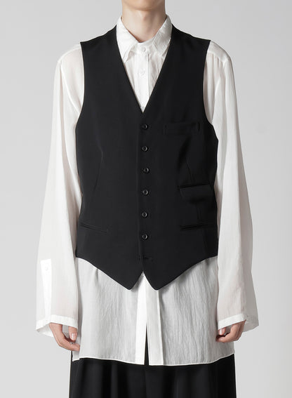 WOOL GABARDINE 7 BUTTONS VEST