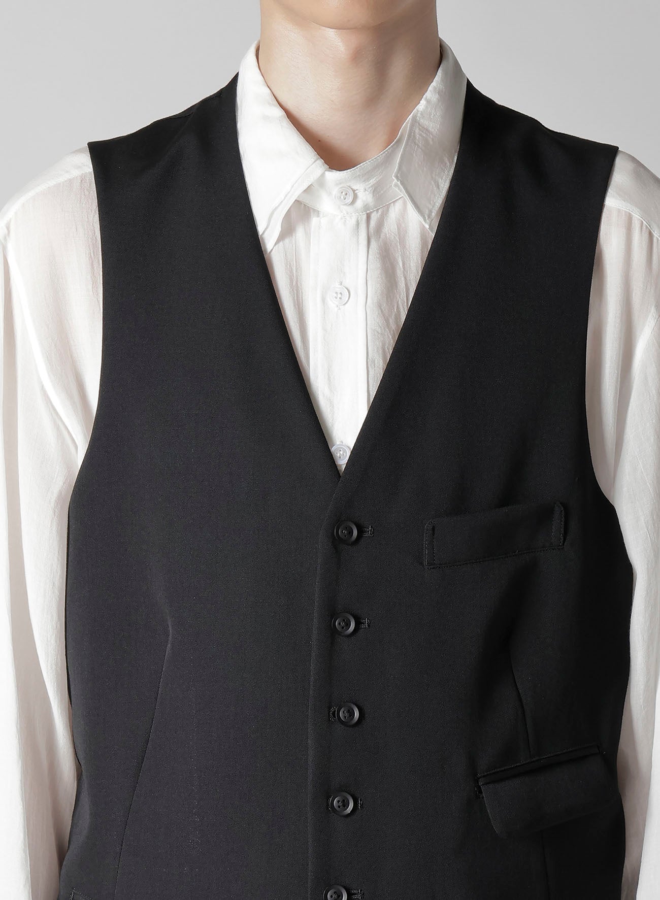 WOOL GABARDINE 7 BUTTONS VEST