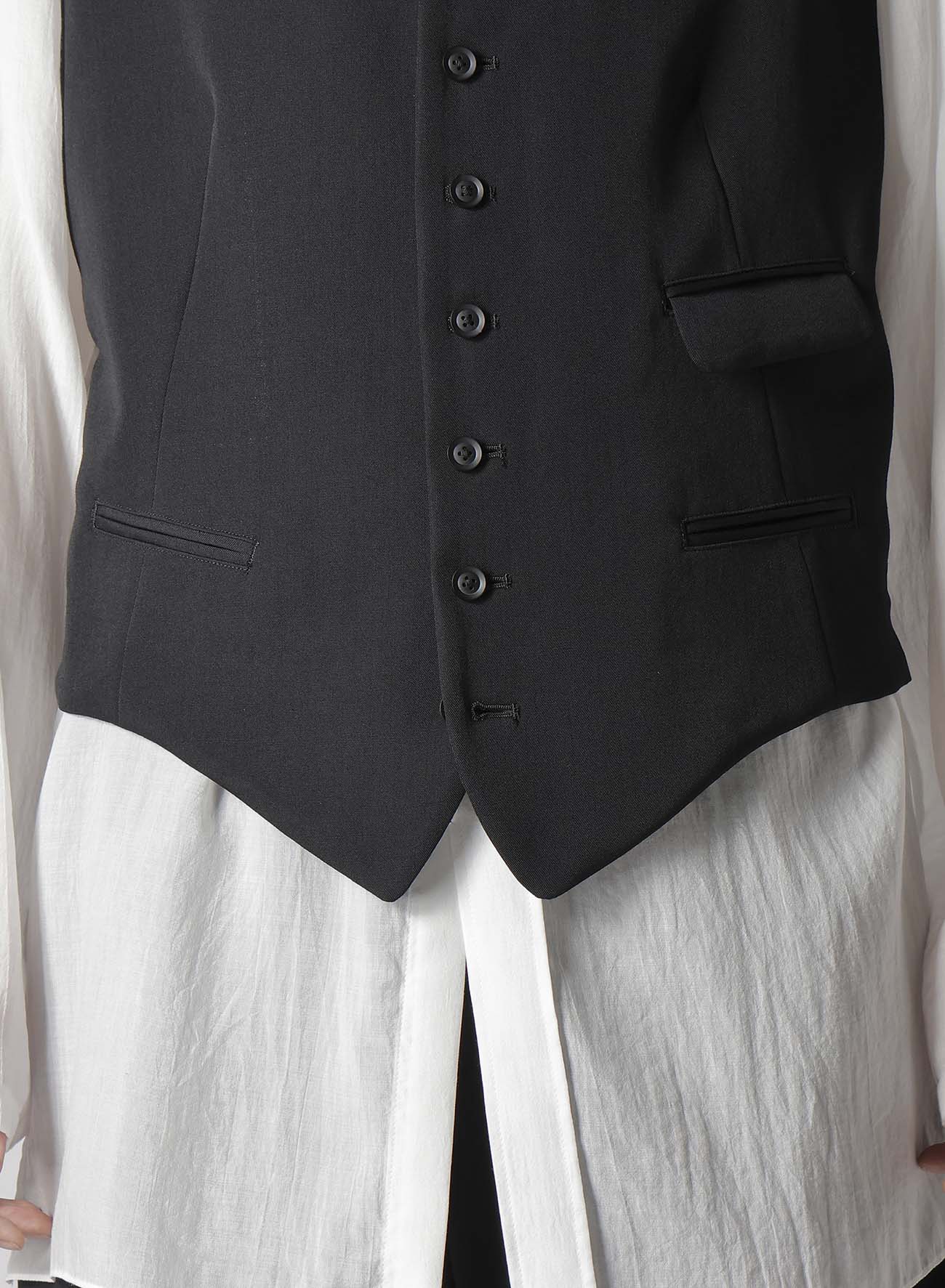 WOOL GABARDINE 7 BUTTONS VEST