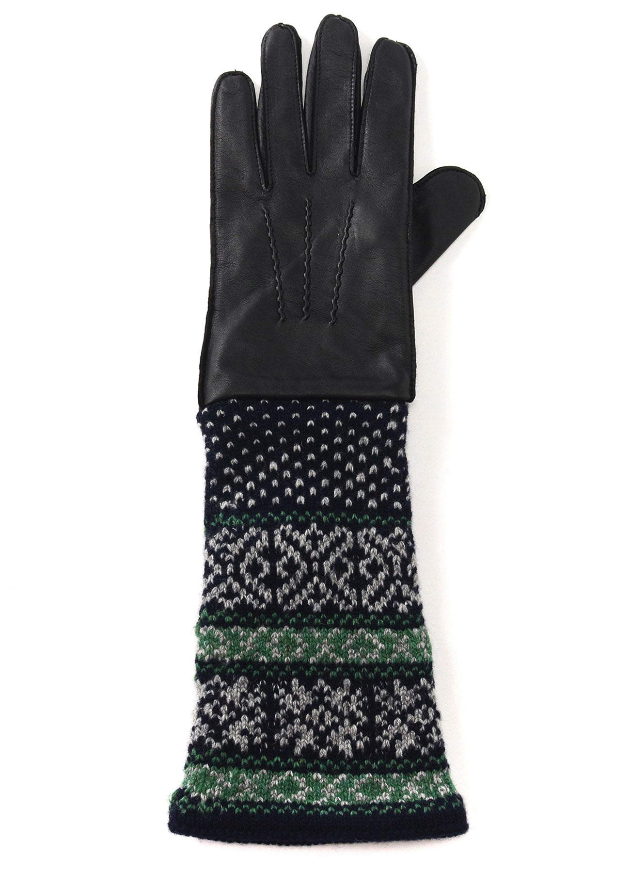 LAMB SKIN/WJQ KNIT CUFFS GLOVE