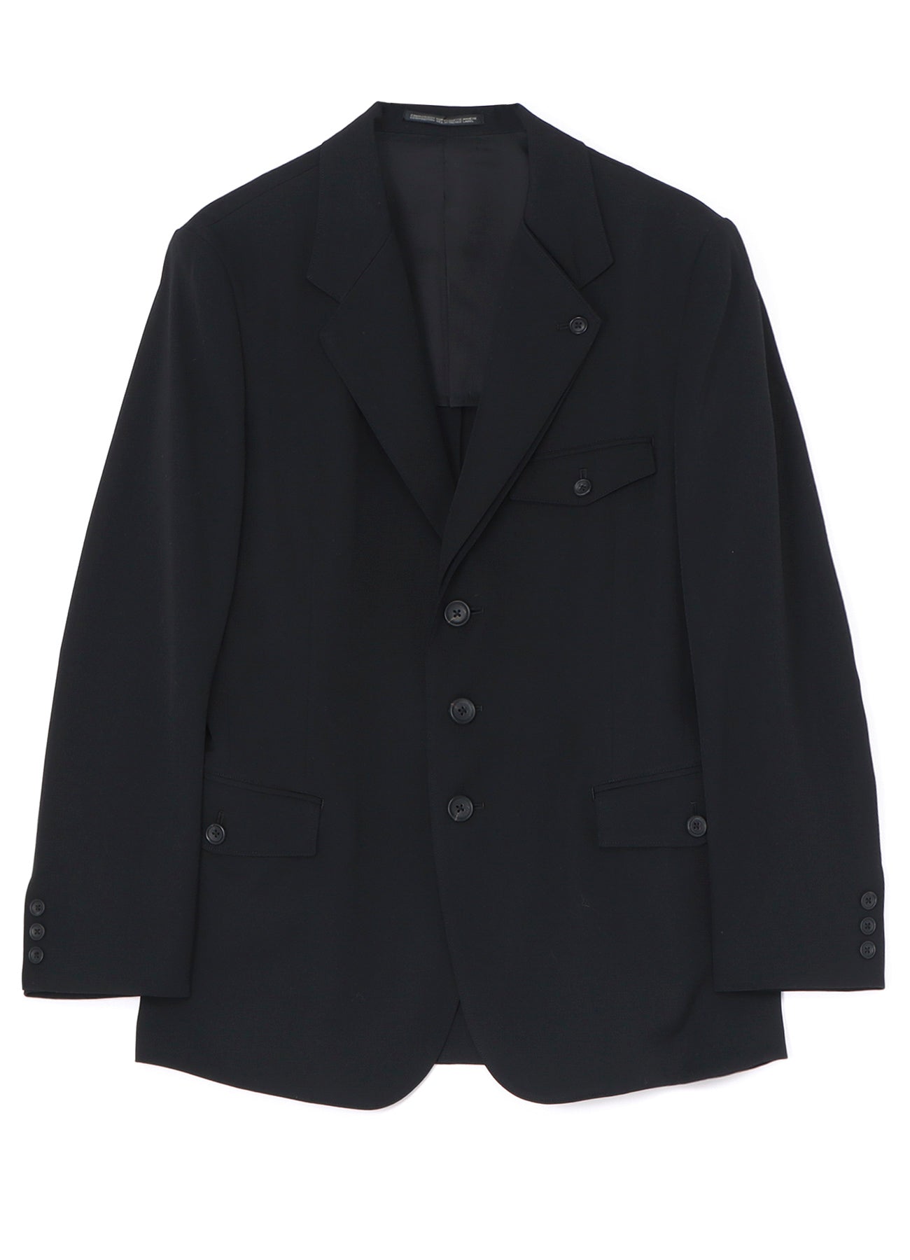 GABARDINE OPENED LEFT LAPEL DOUBLE JACKET