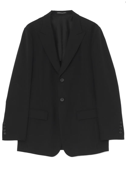 DUAL FABRIC GABARDINE PEAK LAPEL JACKET