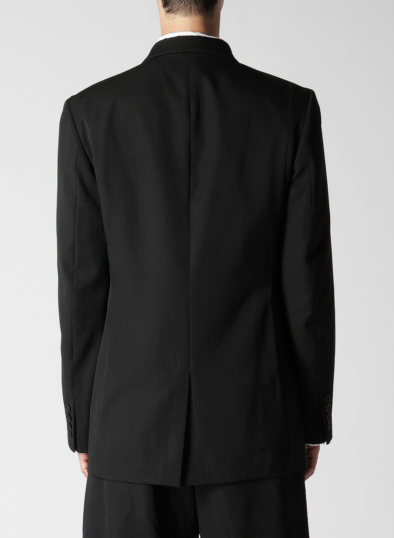 DUAL FABRIC GABARDINE PEAK LAPEL JACKET