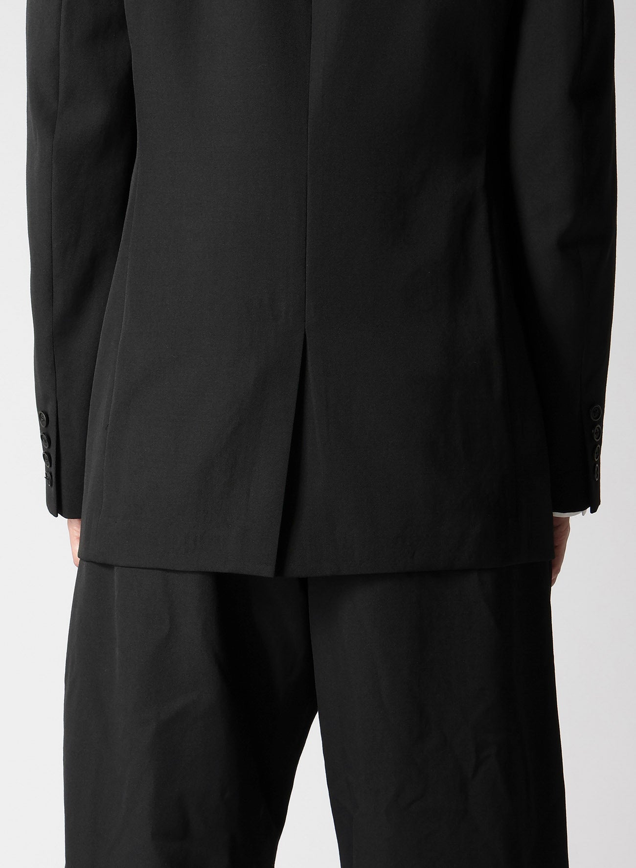 DUAL FABRIC GABARDINE PEAK LAPEL JACKET