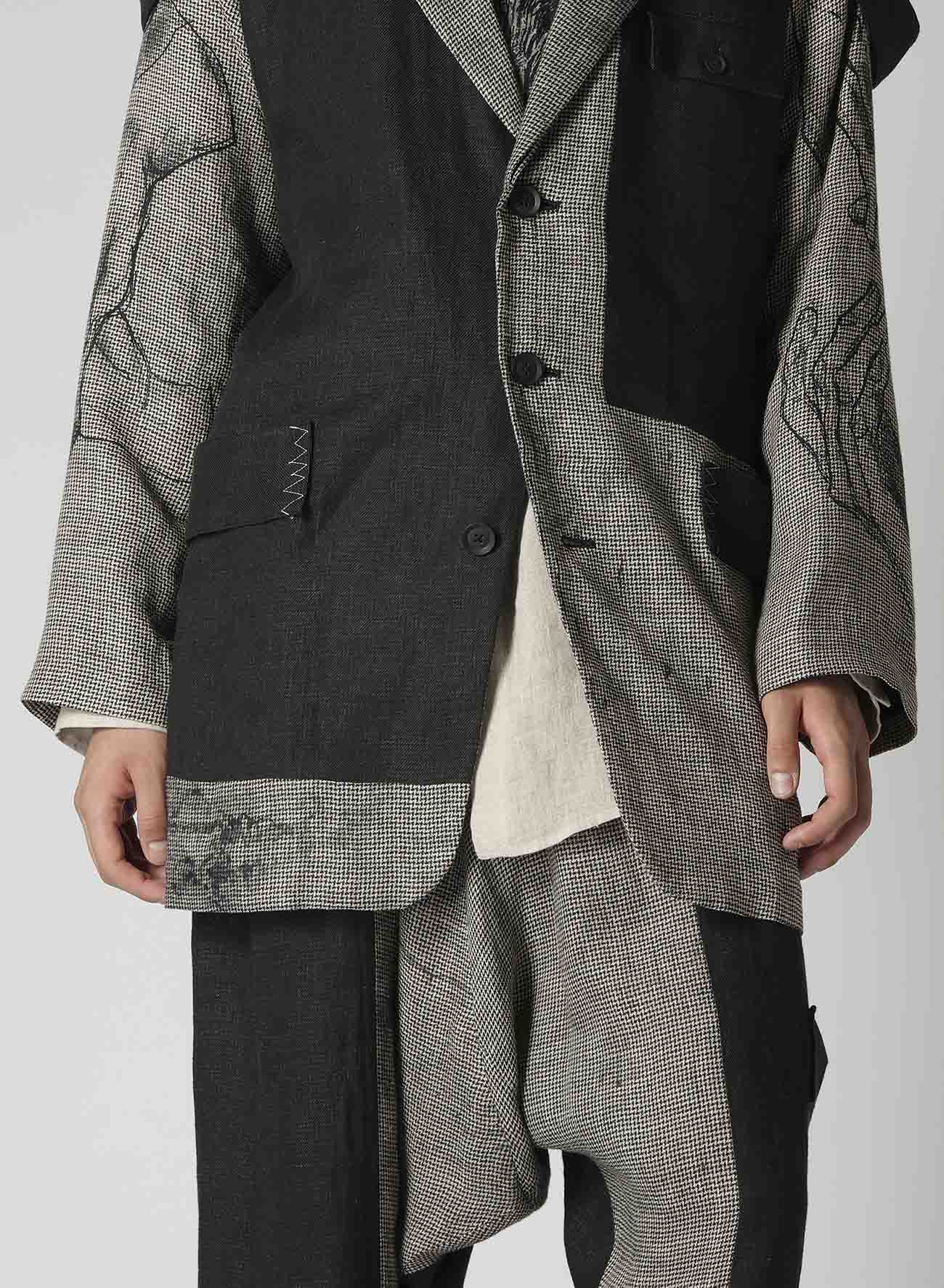 DUAL FABRIC JACKET WITH SHOULDER EPAULETTES – THE SHOP YOHJI YAMAMOTO