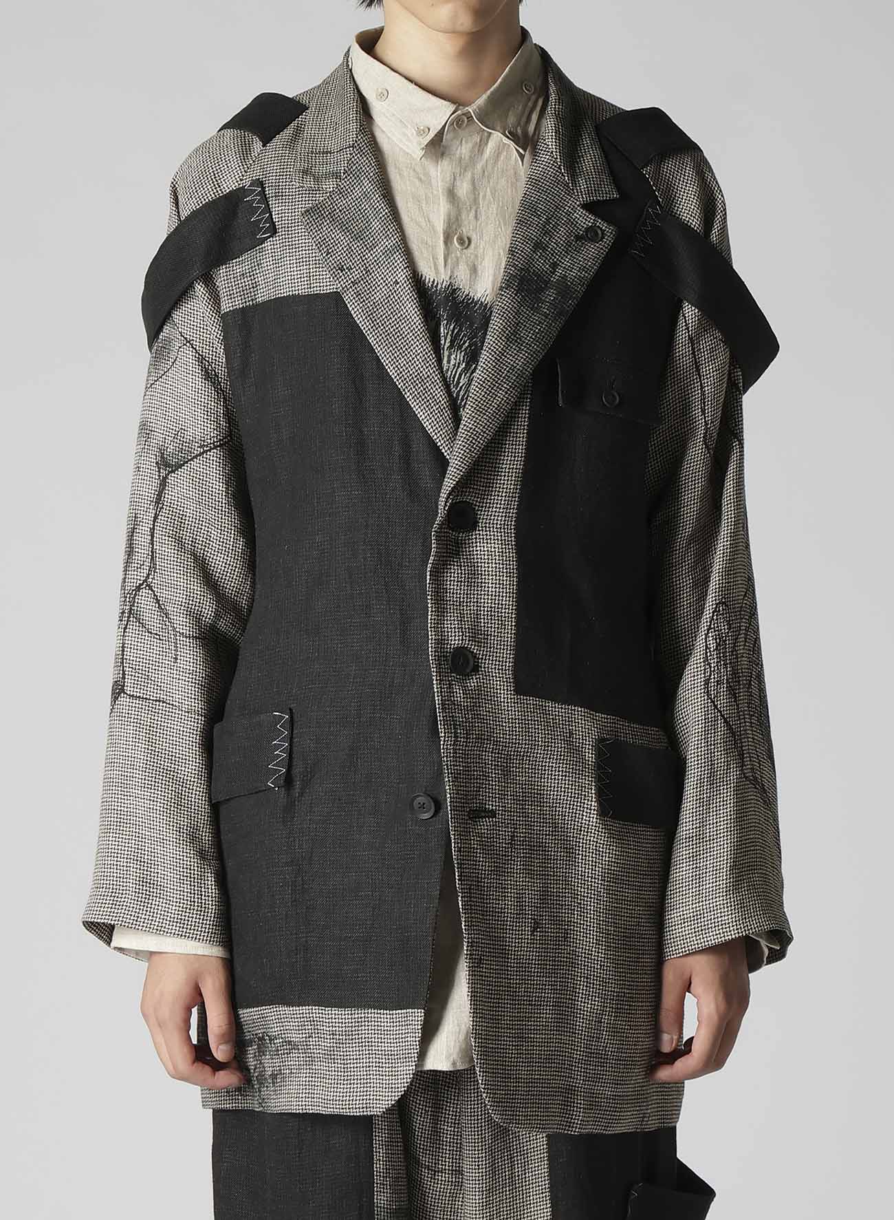 DUAL FABRIC JACKET WITH SHOULDER EPAULETTES – THE SHOP YOHJI YAMAMOTO