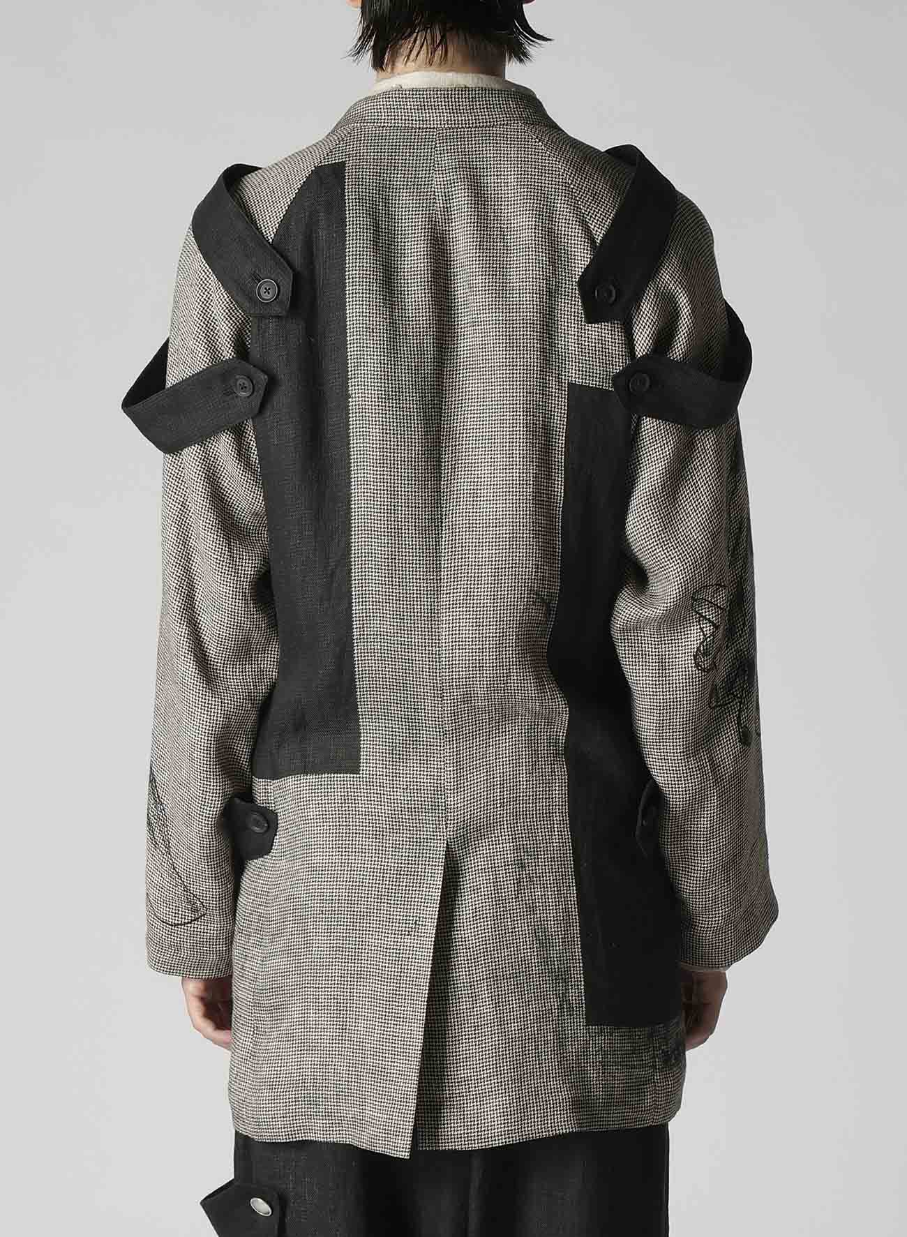 DUAL FABRIC JACKET WITH SHOULDER EPAULETTES – THE SHOP YOHJI YAMAMOTO