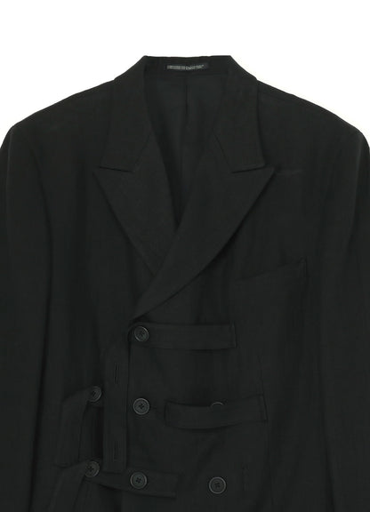 TWILL BELTED PEAKED JACKET