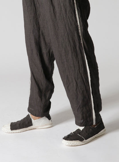 HEMP CLOTH R-SIDE SEAM FLAP PANTS