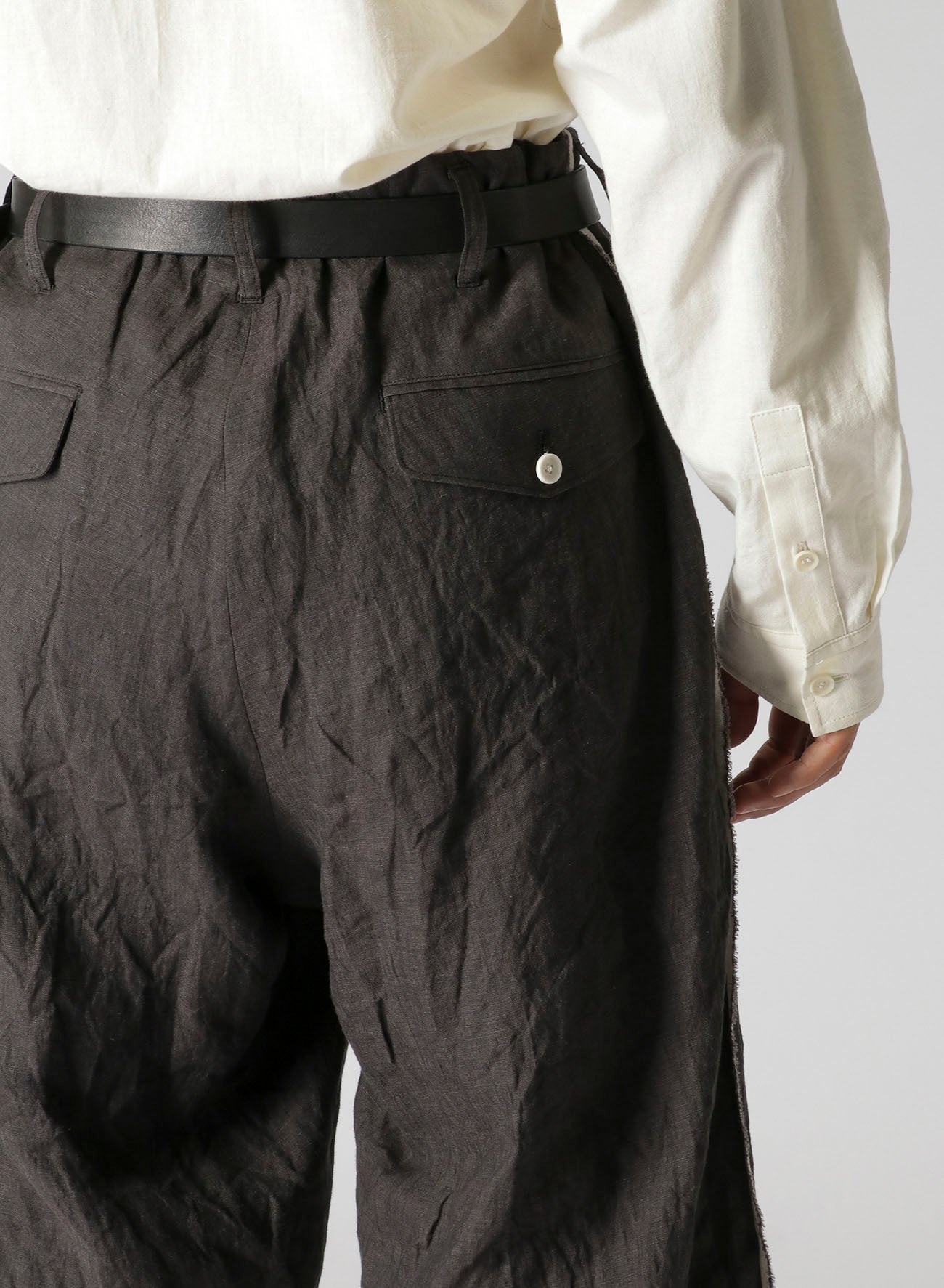 HEMP CLOTH R-SIDE SEAM FLAP PANTS