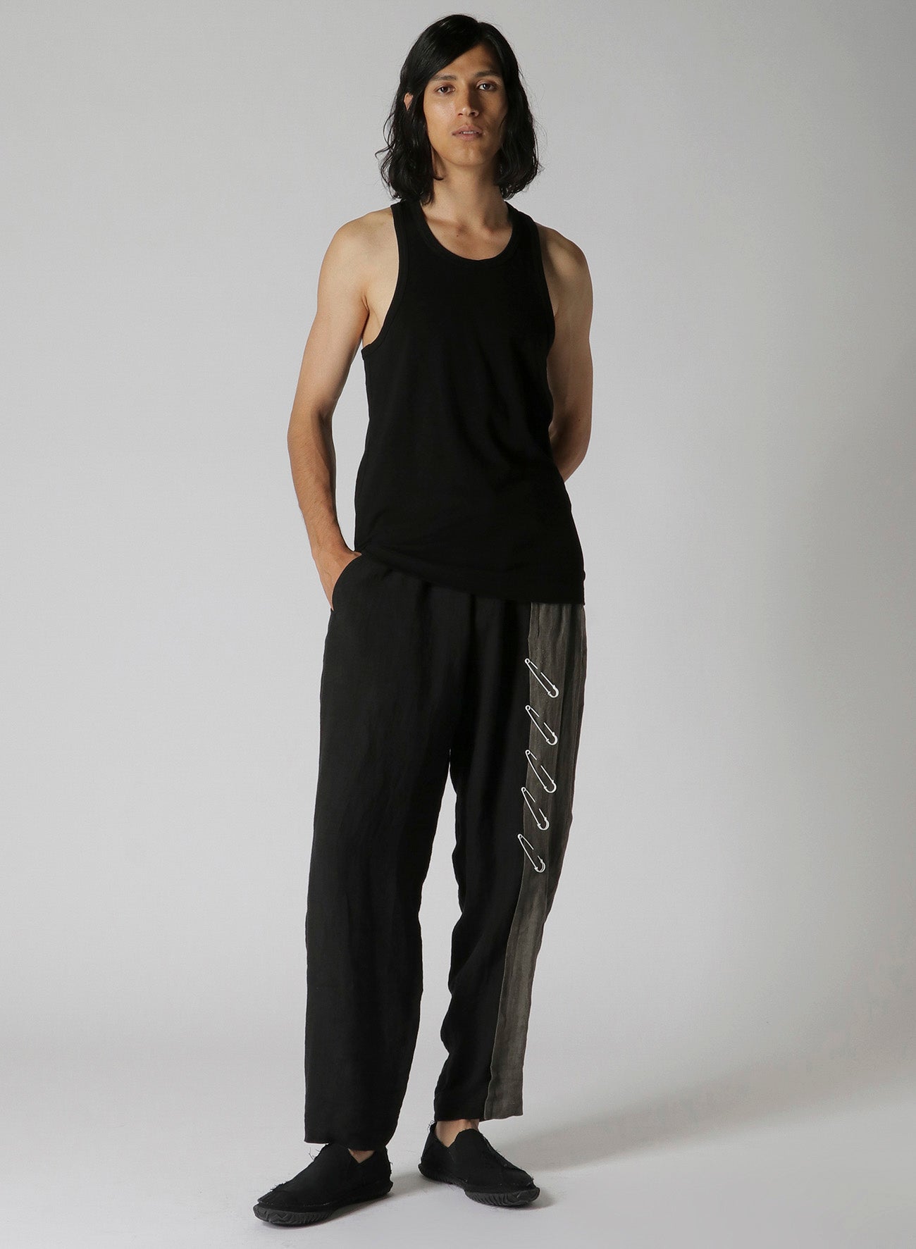 LINEN+BROAD LAYERED PANTS