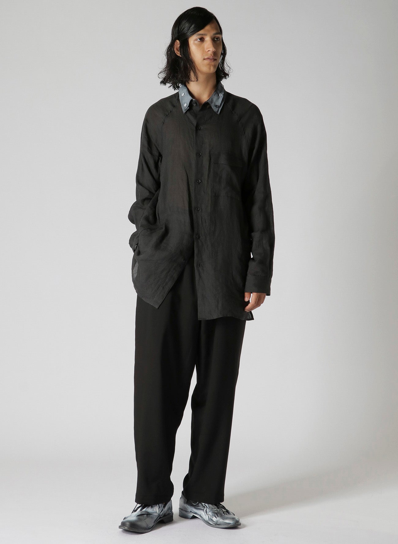 W/RY HARD TWISTED GABARDINE U-SIDE SEAM TUCK PANTS