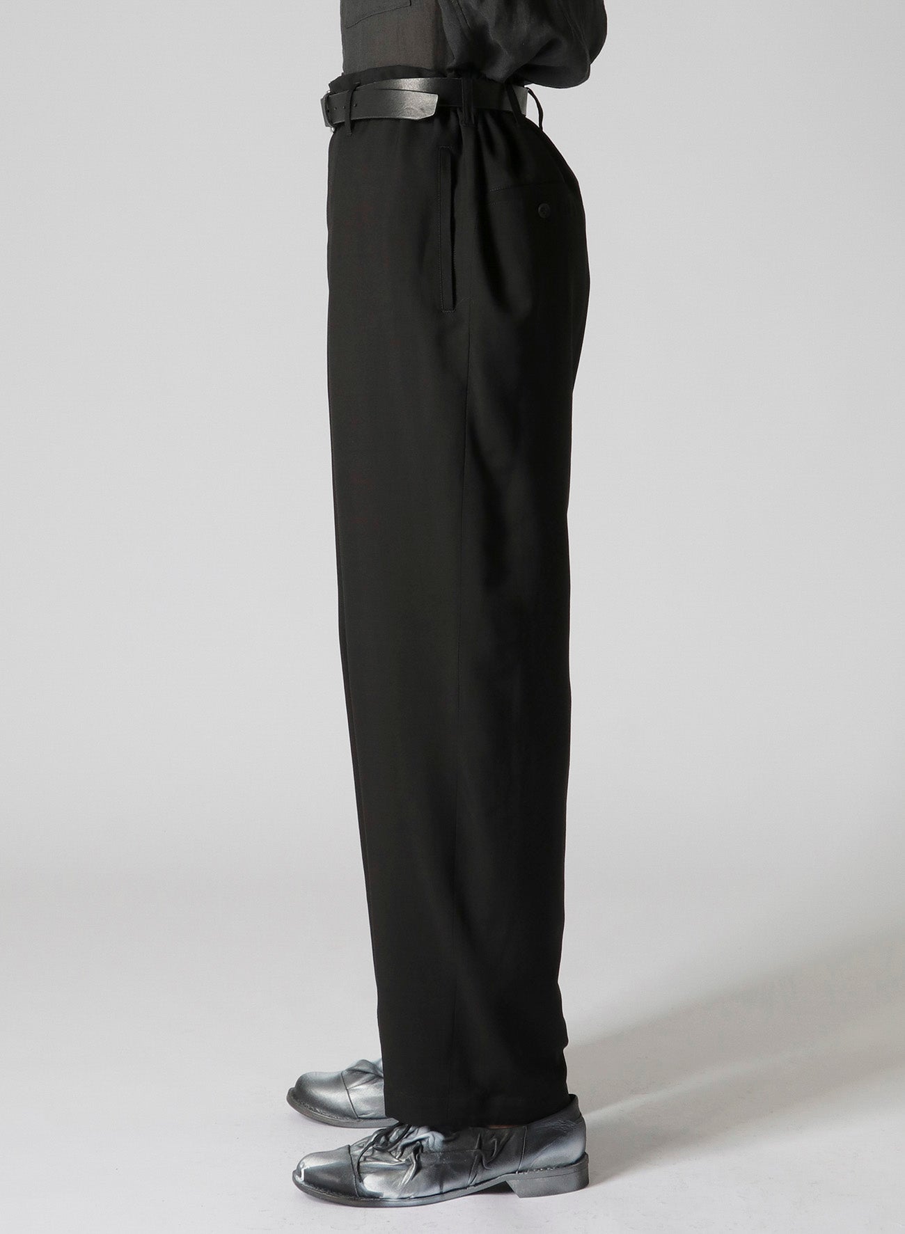W/RY HARD TWISTED GABARDINE U-SIDE SEAM TUCK PANTS