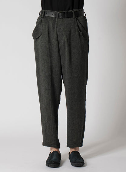 C/SOFT TWEED M-SEAM FLAP POCKET PANTS