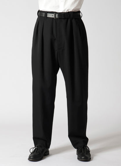 WOOL GABARDINE SINGLE WELT POCKETED PANTS