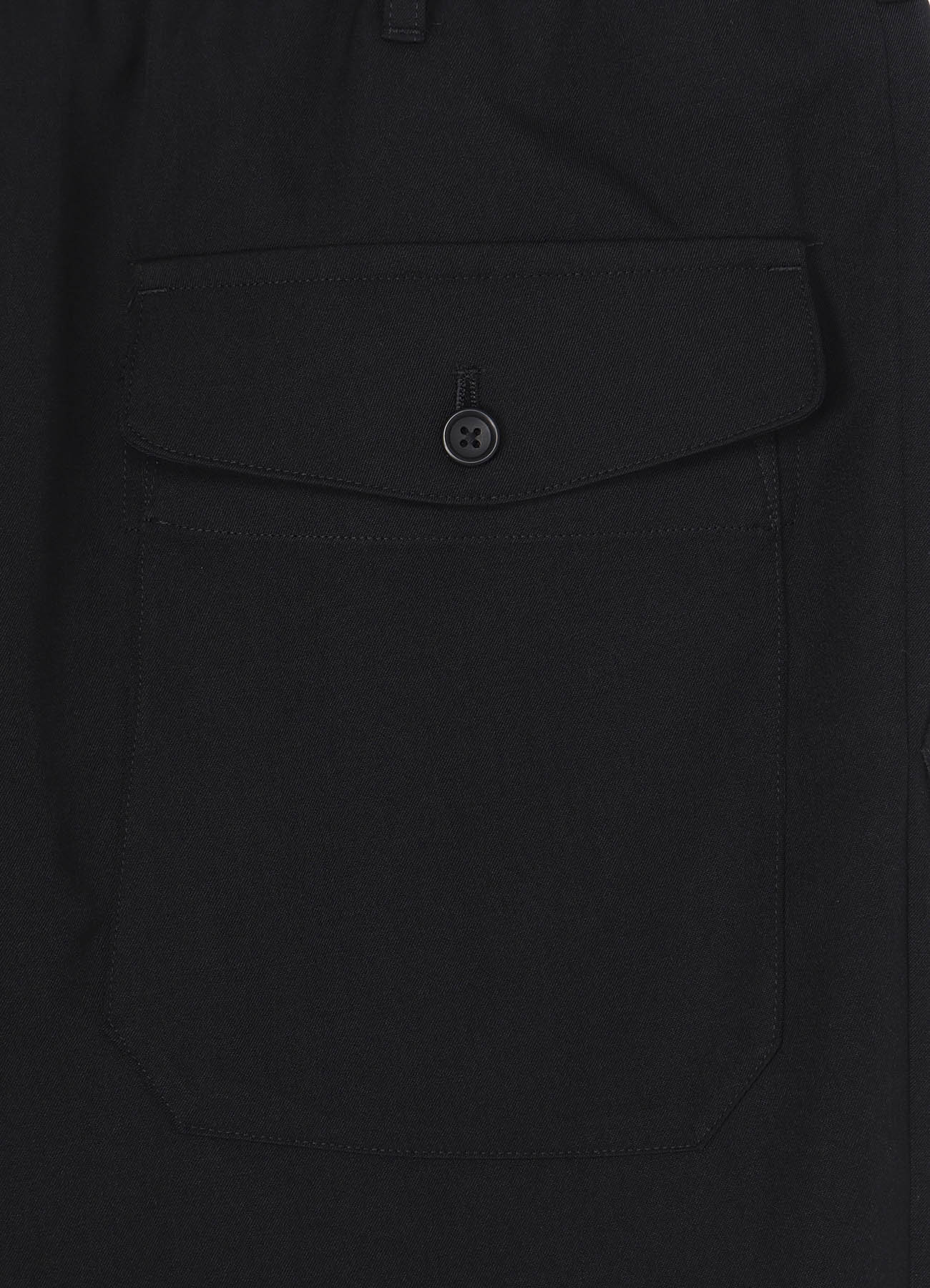 WOOL GABARDINE OUT POCKET PANTS