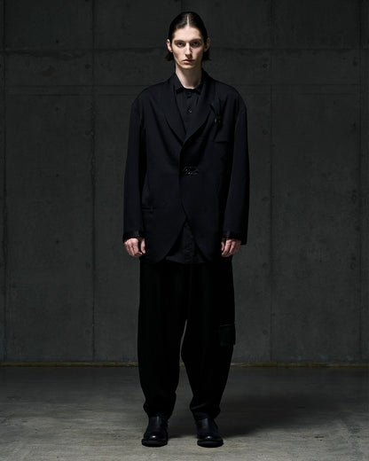 WOOL TUXEDO SIDE FLAP POCKET PANTS