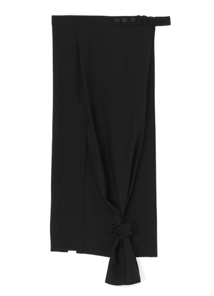 W/RY HARD TWISTED GABARDINE U-TIED HEM WRAP SKIRT