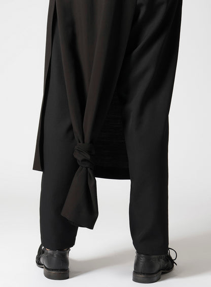 W/RY HARD TWISTED GABARDINE U-TIED HEM WRAP SKIRT