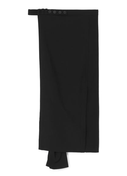 W/RY HARD TWISTED GABARDINE U-TIED HEM WRAP SKIRT