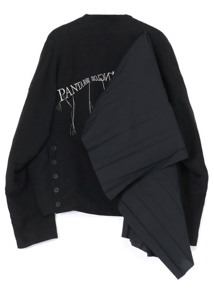 LI/RYCANVAS W-EMBROIDERY AND PLEATS JKT