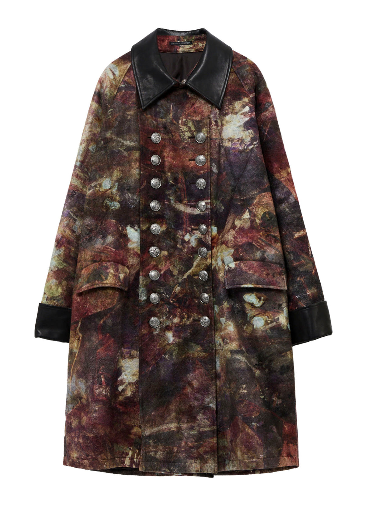 <PIECE UNIQUE>SCRAP FLOWER HERRINGBONE PADDED DOUBLE COAT
