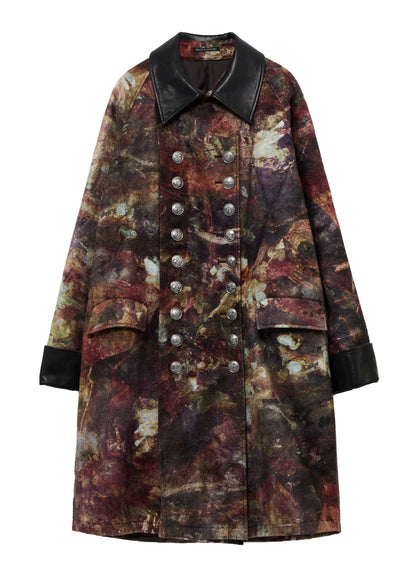 <PIECE UNIQUE>SCRAP FLOWER HERRINGBONE PADDED DOUBLE COAT