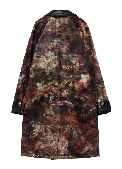 <PIECE UNIQUE>SCRAP FLOWER HERRINGBONE PADDED DOUBLE COAT