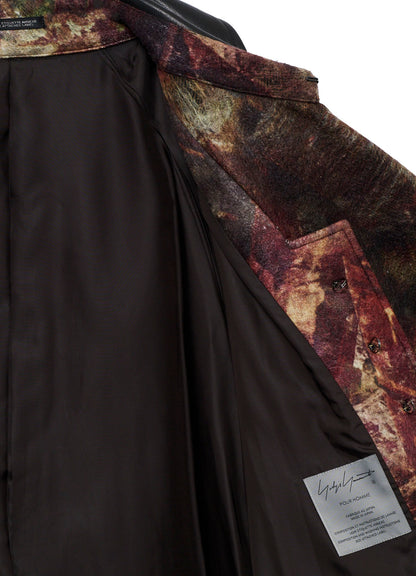 <PIECE UNIQUE>SCRAP FLOWER HERRINGBONE PADDED DOUBLE COAT