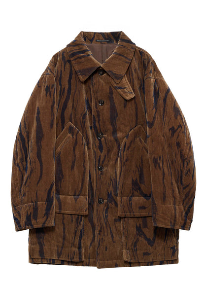 <PIECE UNIQUE>C/RY CORDUROY INK MARBLING DYED PADDED COAT