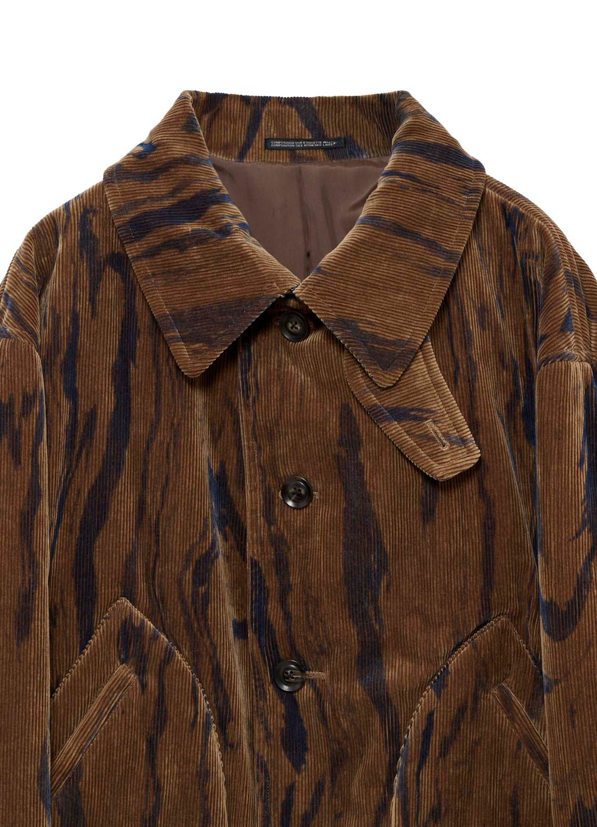 <PIECE UNIQUE>C/RY CORDUROY INK MARBLING DYED PADDED COAT