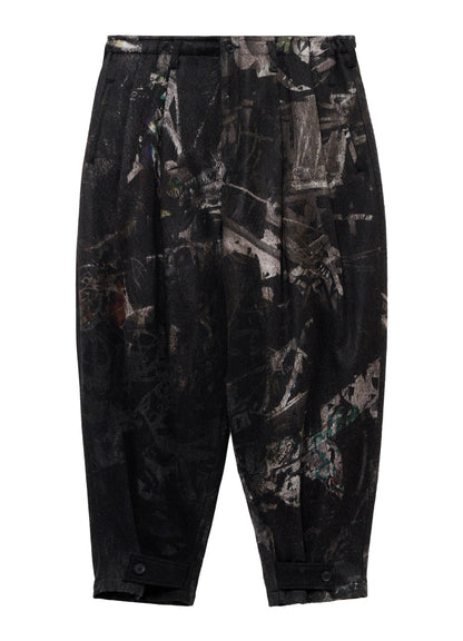 <PIECE UNIQUE>G HERRINGBONE PRINT PANTS