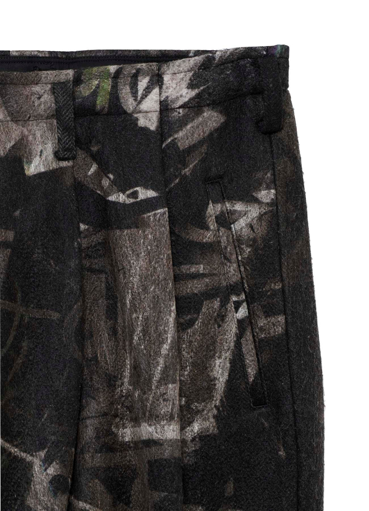 <PIECE UNIQUE>G HERRINGBONE PRINT PANTS