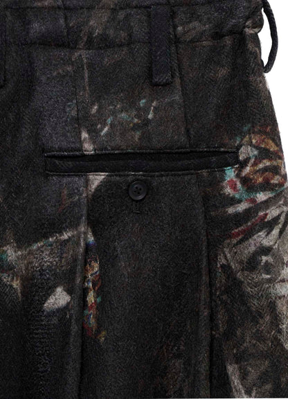 <PIECE UNIQUE>G HERRINGBONE PRINT PANTS