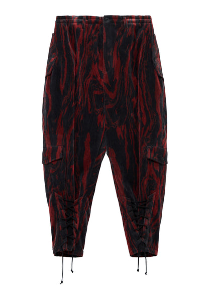 <PIECE UNIQUE>C/RY CORDUROY INK MARBLING DYED LACE UP PANTS