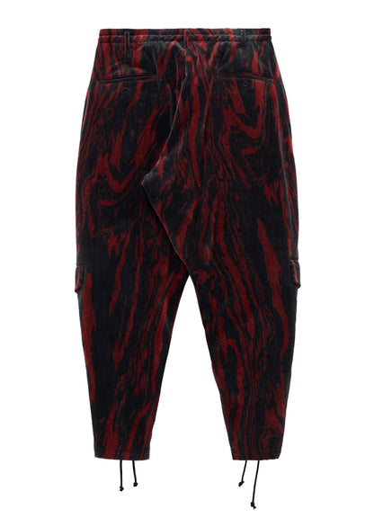 <PIECE UNIQUE>C/RY CORDUROY INK MARBLING DYED LACE UP PANTS