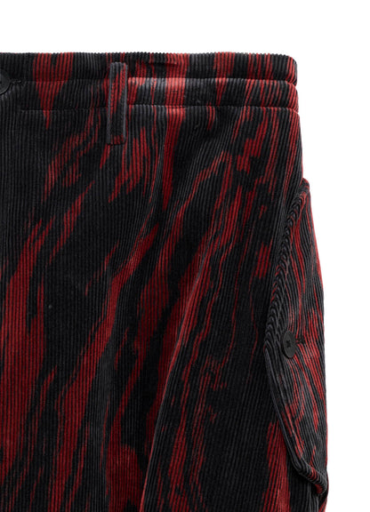 <PIECE UNIQUE>C/RY CORDUROY INK MARBLING DYED LACE UP PANTS