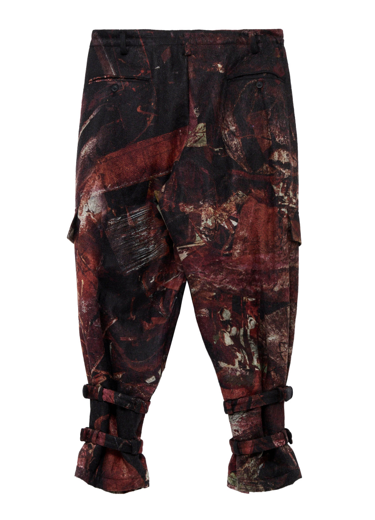 <PIECE UNIQUE>GABARDINE RUST KNEE PANEL PRINT PANTS